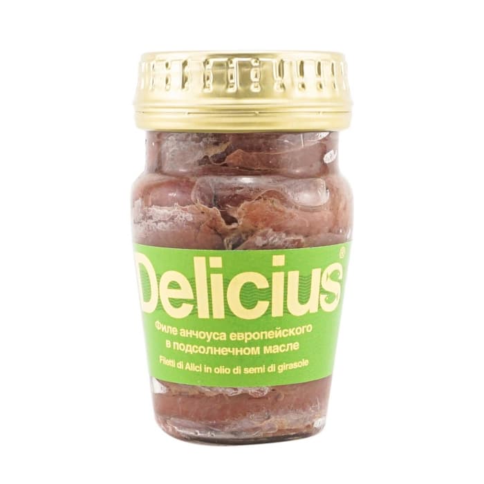 Анчоус Delicius европейский филе в подсолнечном масле