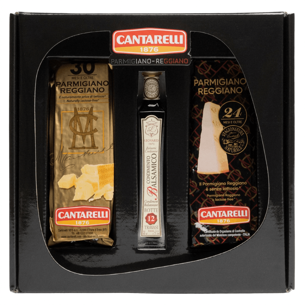 Подарочный набор твердого итальянского сыра Parmigiano Reggiano Cantarelli
